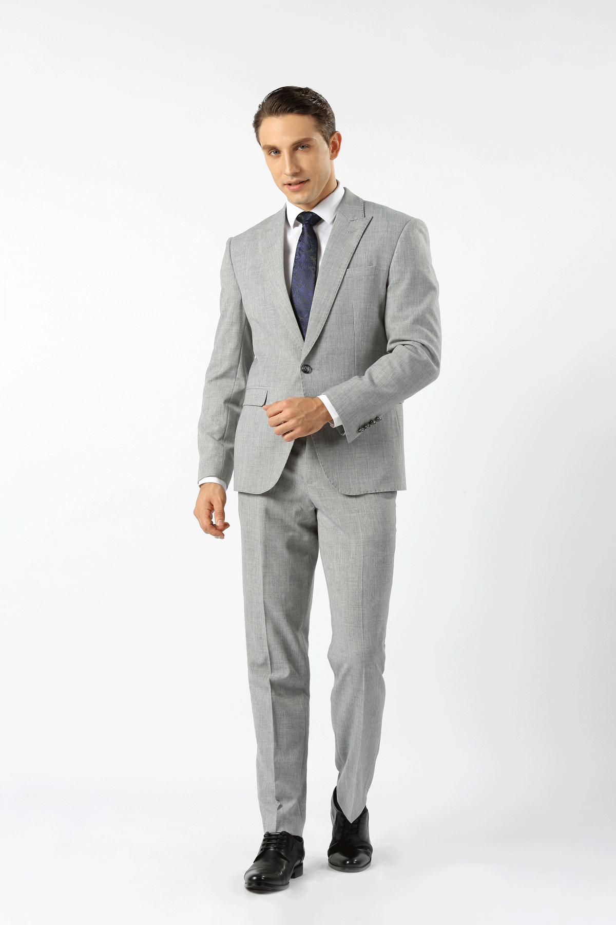 Stallone textured wing collar suit - Image 2