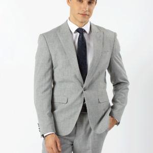 Stallone textured wing collar suit
