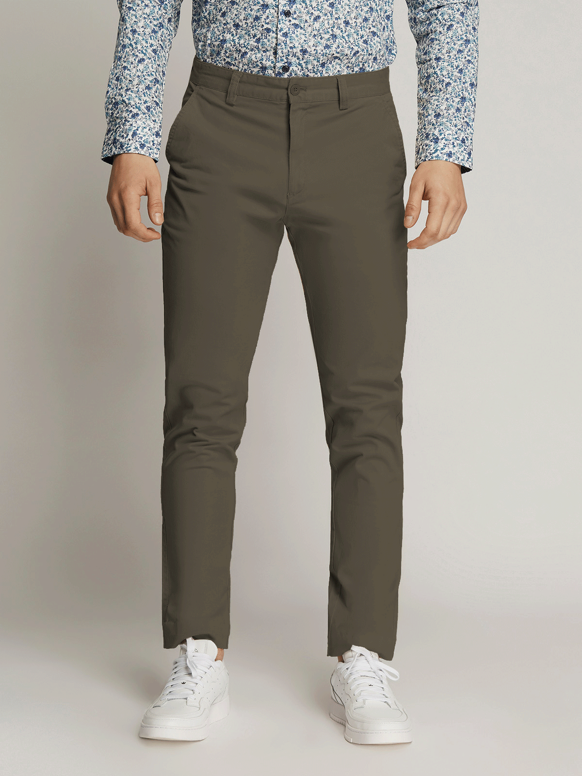 Ledger peach finish fine cotton drill slim fit chino