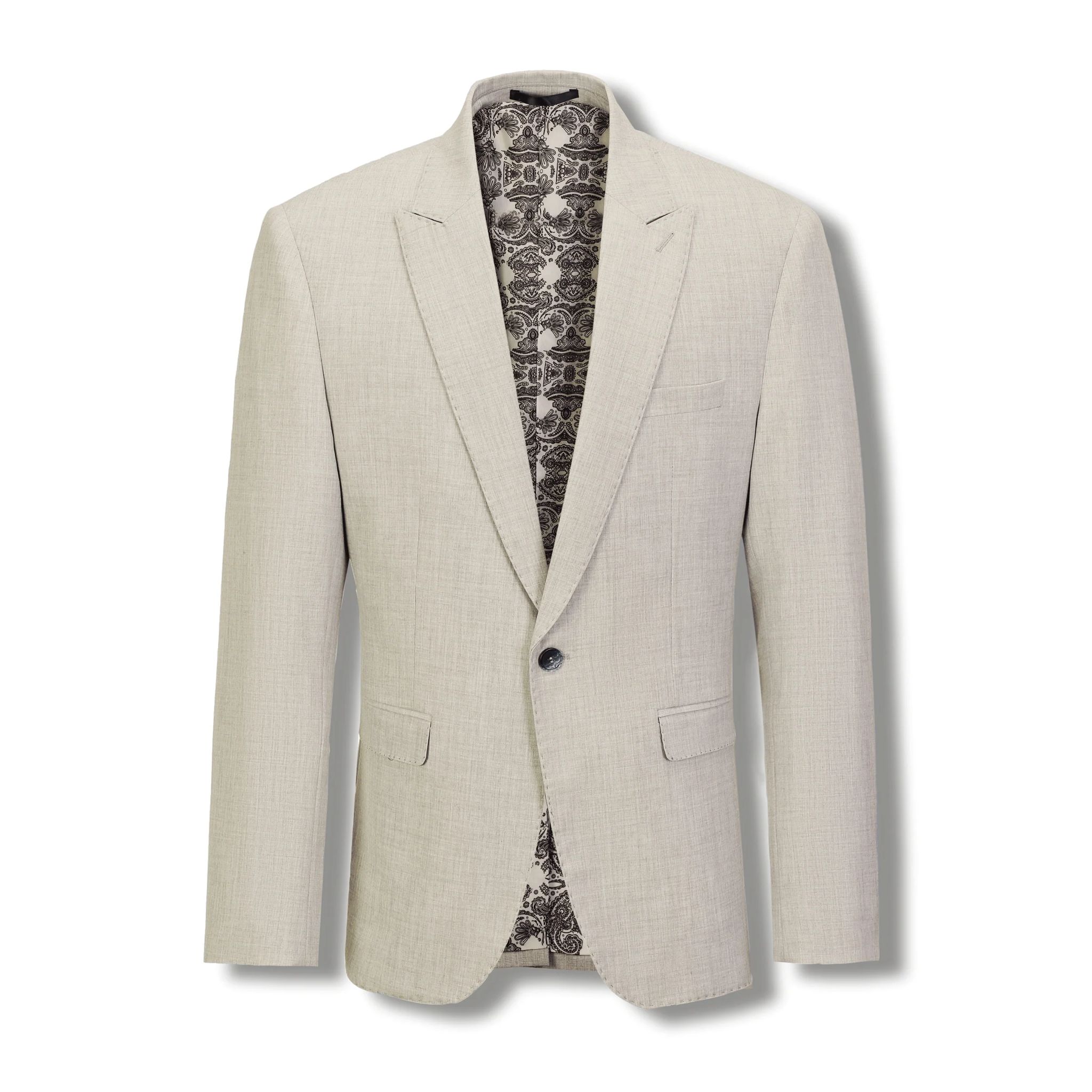 Stallone textured wing collar suit - Image 13