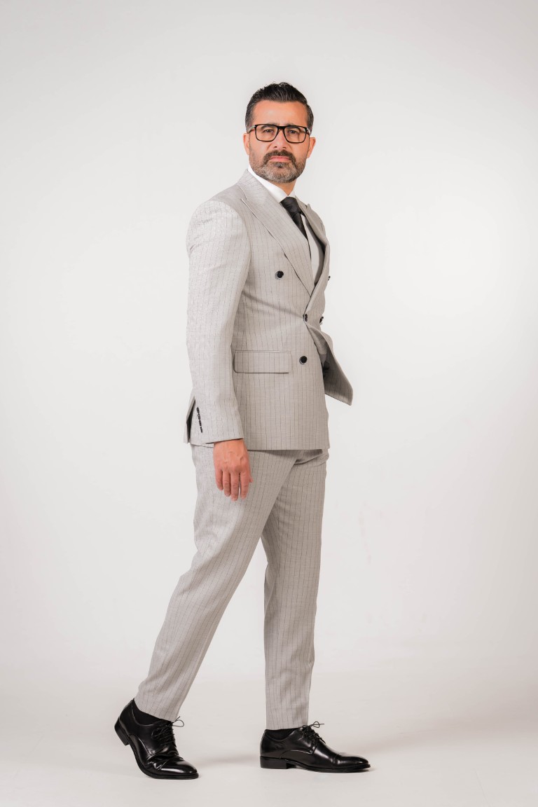 Maldini double breasted striped suit - Image 3
