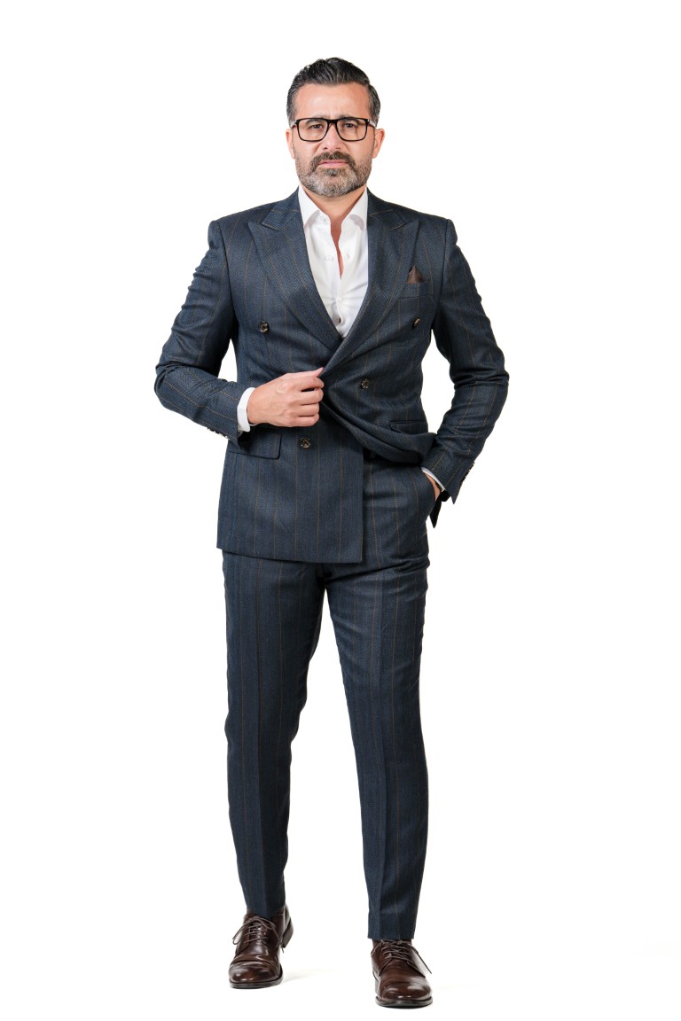 Masion double breasted striped suit - Image 8