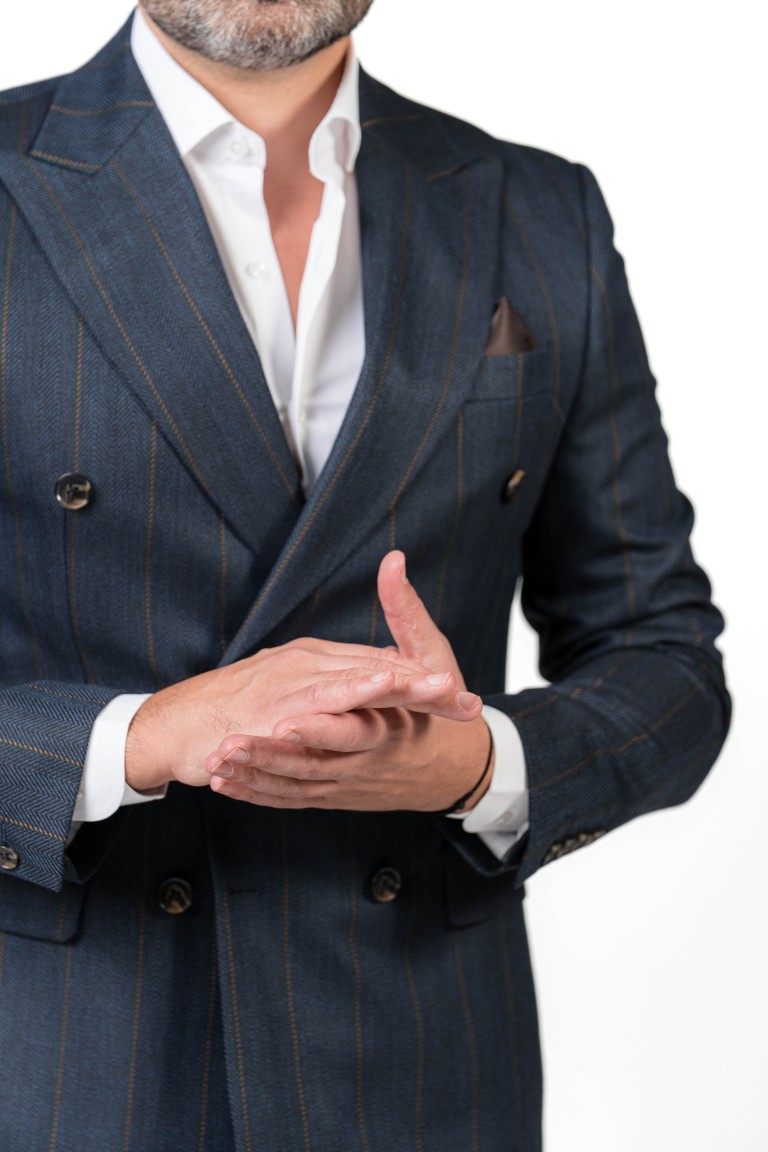 Masion double breasted striped suit - Image 6